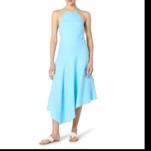 Elegant Blue Halter Dress